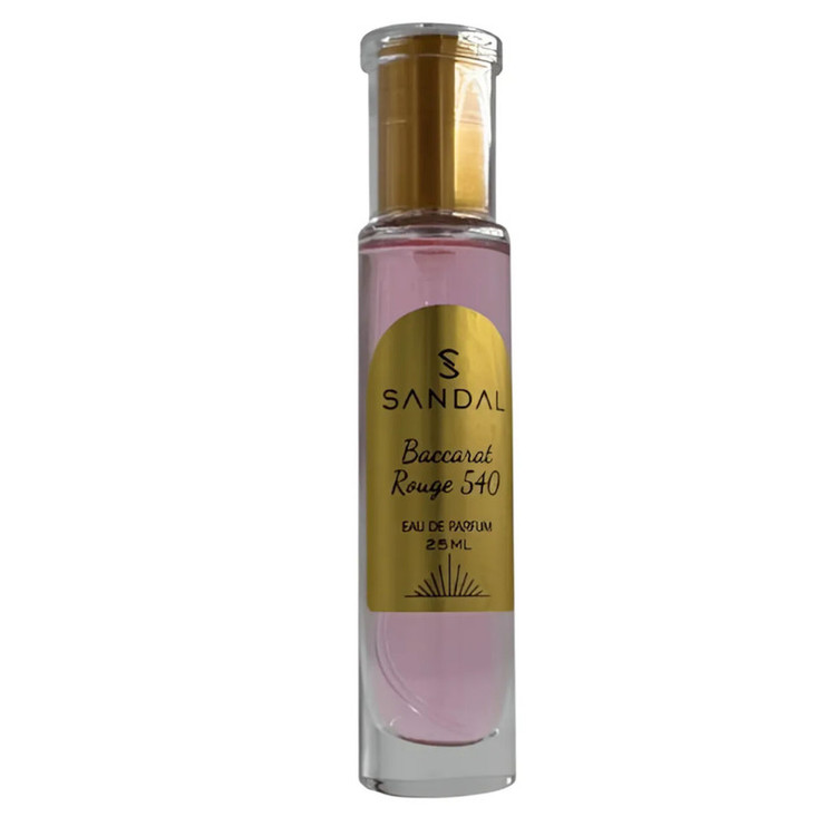عطر جیبی زنانه صندل مدل باکارات رژ با رایحه تلخ حجم ۲۵ میلیلیتر