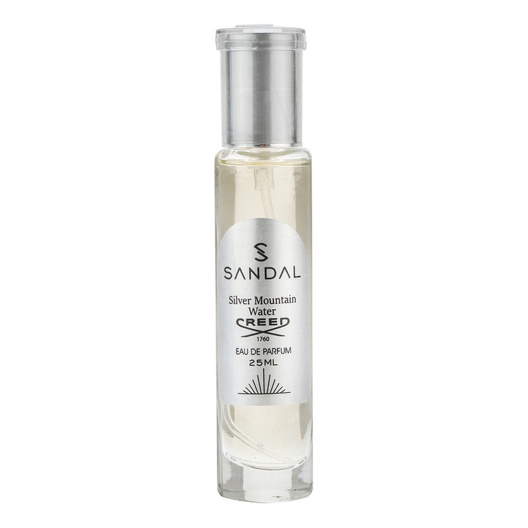 عطر جیبی مردانه صندل مدل silver mountain با رایحه خنک حجم 25 میلیلیتر