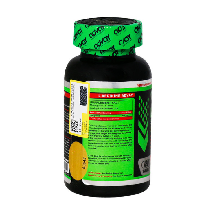 قرص ال آرژنین 500 میلی گرم ادوای بسته 120 عددی