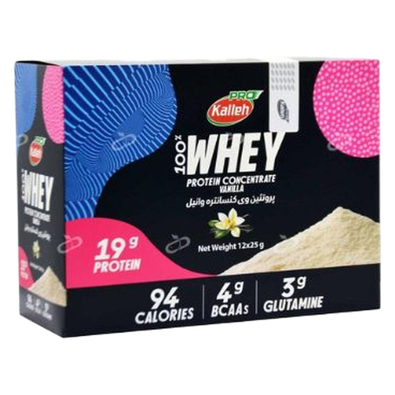 پروتئین وی با طعم وانیل کاله پرو - 25 گرم بسته 12 عددی