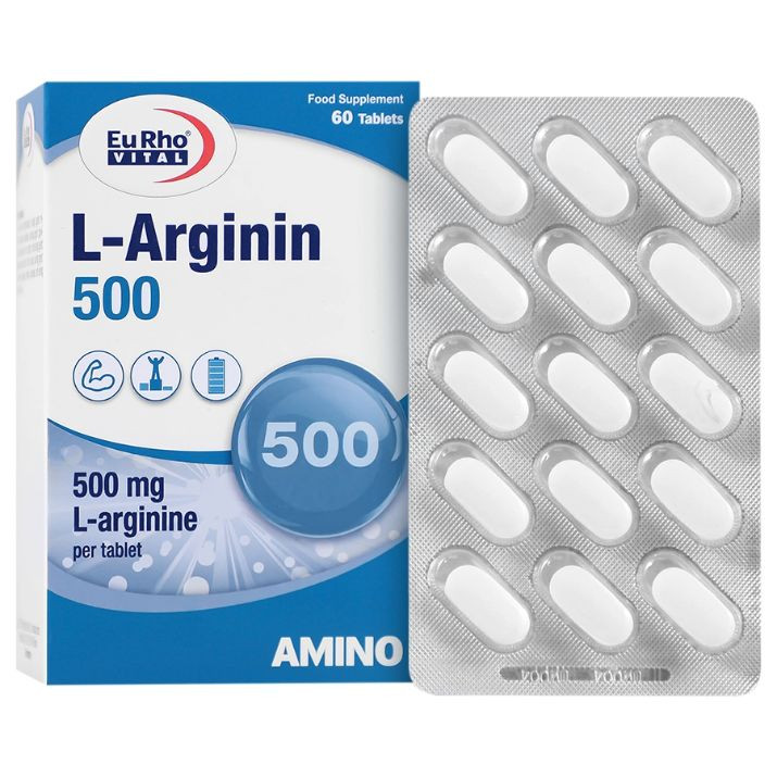 قرص ال آرژینین 500  میلی گرم یورویتال - 60 عدد